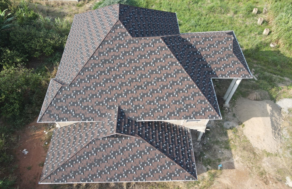 Mixed-profile stone-coated roof