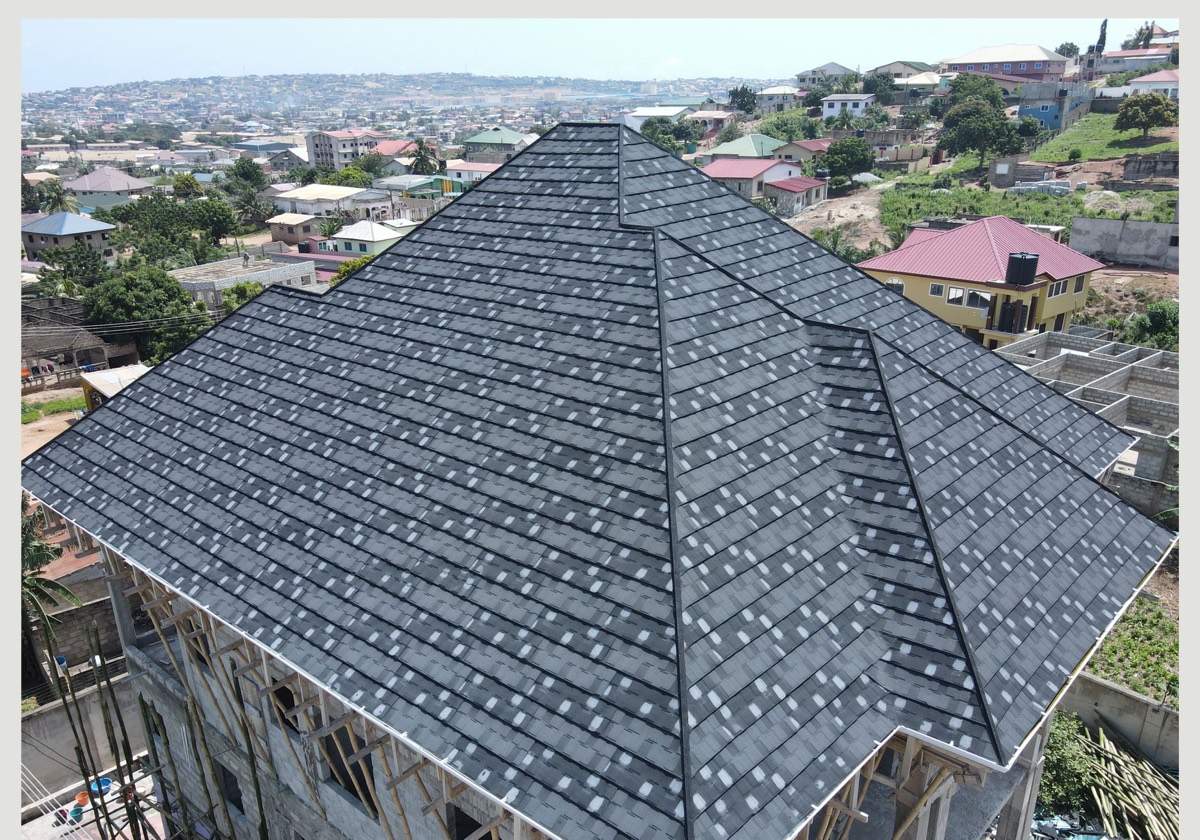 Charcoal hip roof